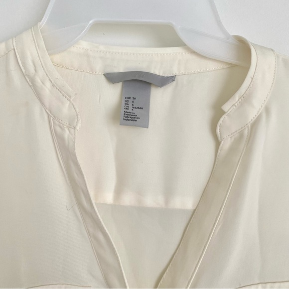 Silky Off-White Smart Blouse with Gold Button Detailing Size 6 - Picture 3 of 3